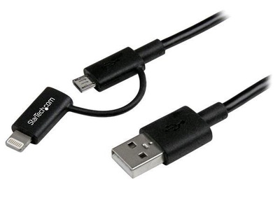 1M LIGTHNING OR MICRO USB TO USB CABLE LTUB1MBK