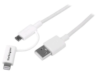 1M LIGHTNING OR MICRO USB TO USB CABLE  LTUB1MWH