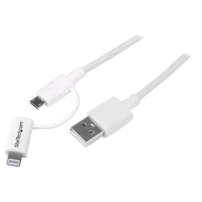 1M LIGHTNING OR MICRO USB TO USB CABLE  LTUB1MWH